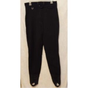 Vintage Sportina Women Ski Pants Black Size 14  Leg Stirrups 1990s Alpine Style